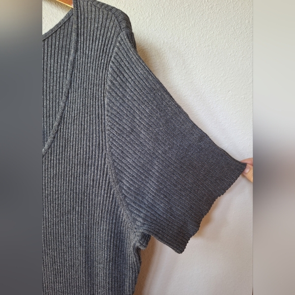 NWT Torrid Midi Rib Knit Snap Front Dress. Charcoal gray. Womens size 3 - Picture 3 of 6
